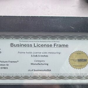 Black Business License Frame (NEW)